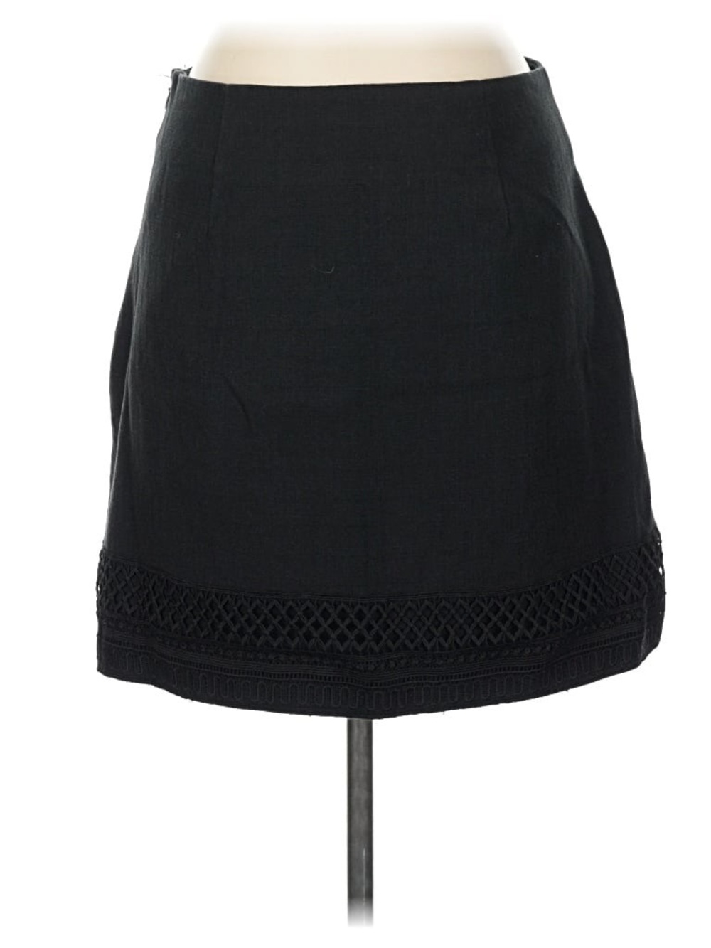 The Loft Classic Black Crochet-Hem Women's Skirt